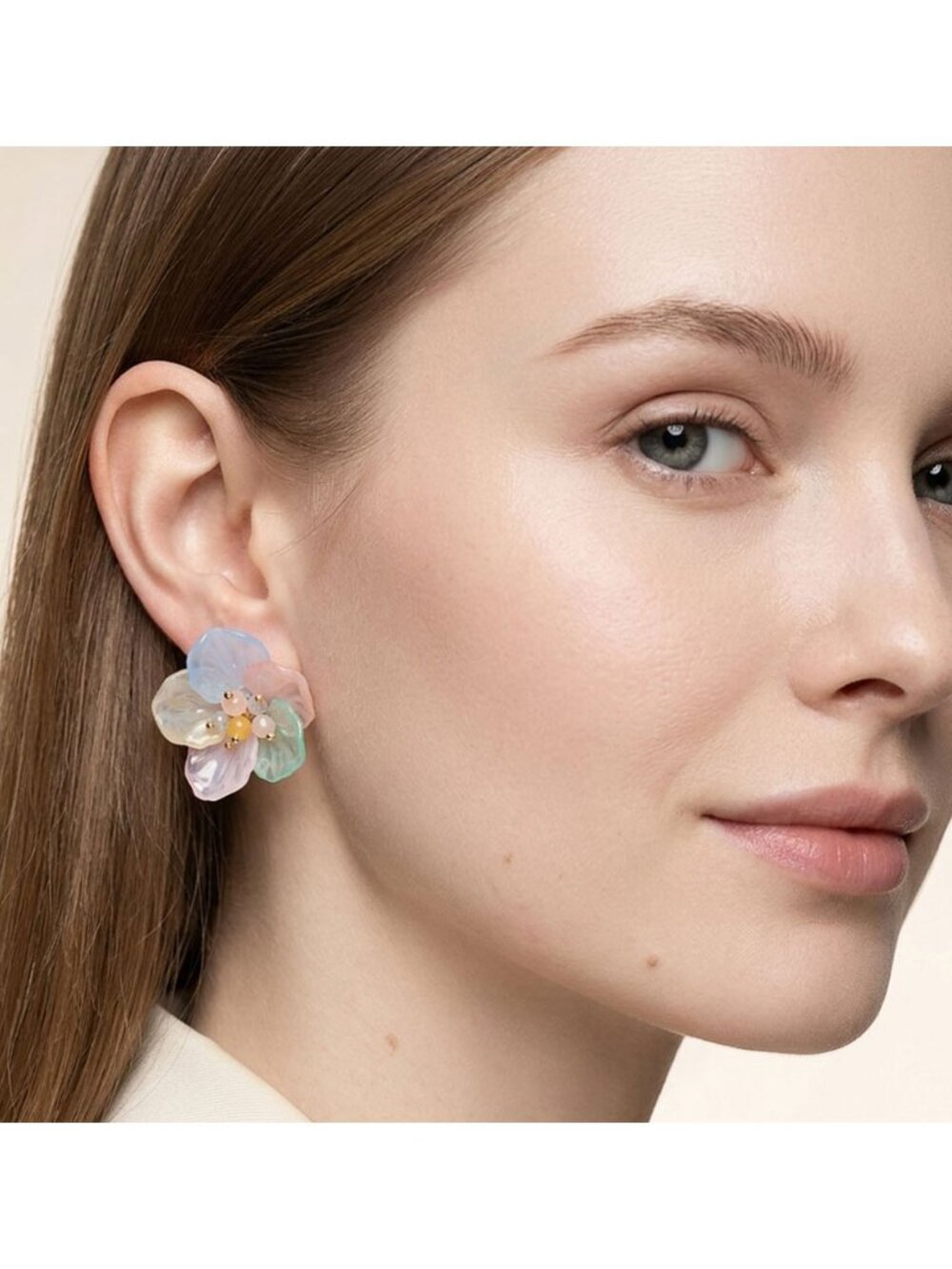 Tigerstars Multi Color Resin Petal Flower Earrings
